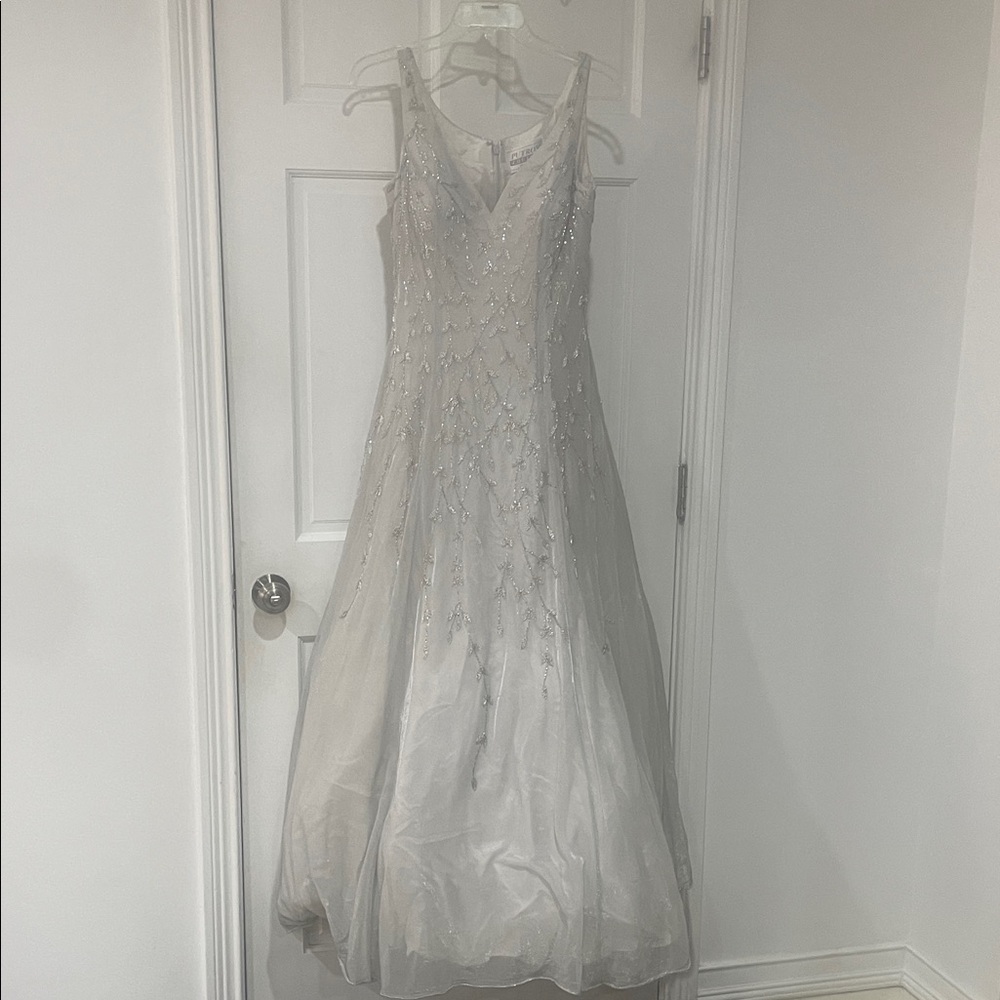 Beaded Ivory Prom Dress with Sparkle Embellishment